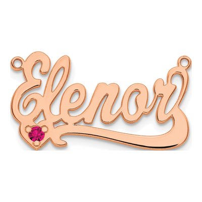 Rose Gold-Plated Sterling Silver Personalized Heart Nameplate Pendant