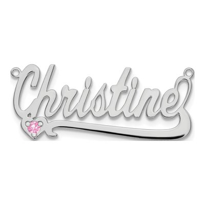 14K White Gold Personalized Heart Name Plate Pendant – view 4