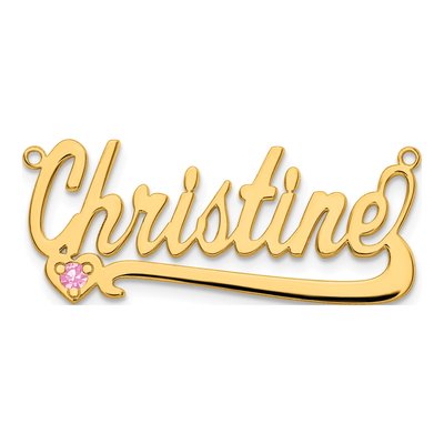 14K Yellow Gold Personalized Birthstone Heart Pendant – view 5
