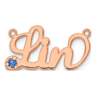 Rose Gold-Plated Sterling Silver Personalized Name Plate Pendant – view 2
