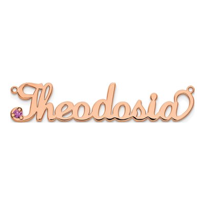 Rose Gold-Plated Sterling Silver Personalized Name Plate Pendant – view 3