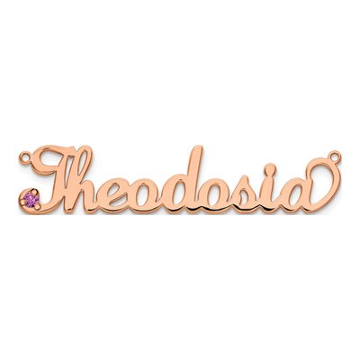 Rose Gold-Plated Sterling Silver Personalized Name Plate Pendant – view 4