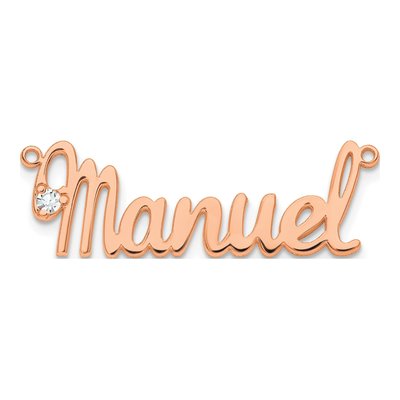 Rose Gold-Plated Sterling Silver Personalized Name Plate Pendant