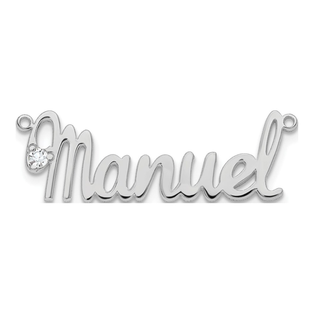 Sterling Silver/rhodium-Plated Birthstone Name Plate