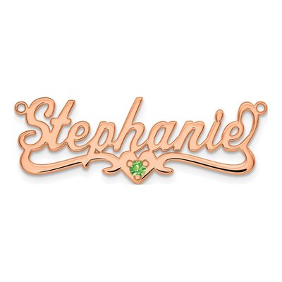 Rose Gold-Plated Sterling Silver Personalized Heart Name Plate Pendant – view 3