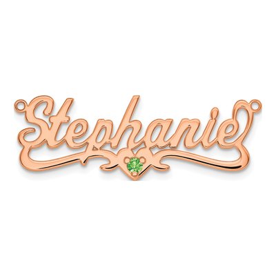 Rose Gold-Plated Sterling Silver Personalized Heart Name Plate Pendant – view 4