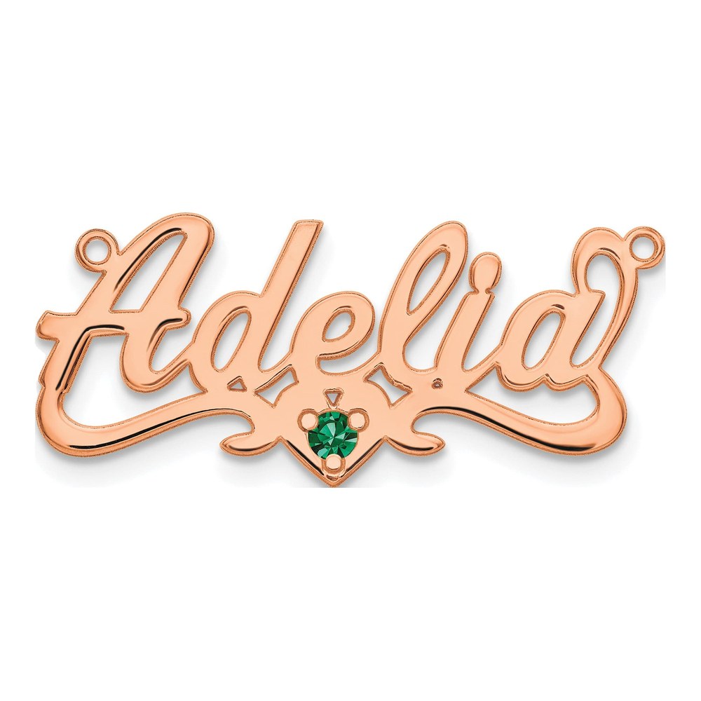 Personalized Rose-Plated Heart Name Plate Pendant