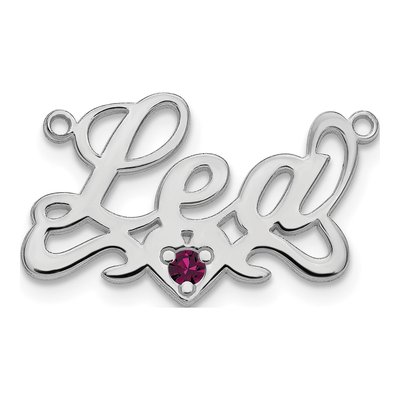 Sterling Silver Personalized Birthstone Heart Name Plate Pendant – view 2