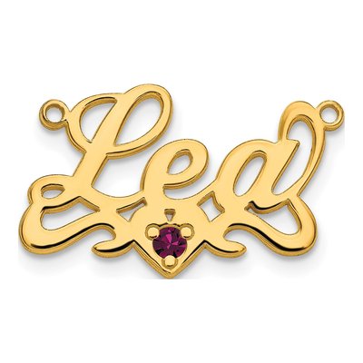 14K Yellow Gold Personalized Heart Name Plate Pendant – view 2