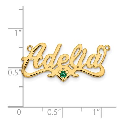 14K Yellow Gold Personalized Heart Name Plate Pendant – view 5