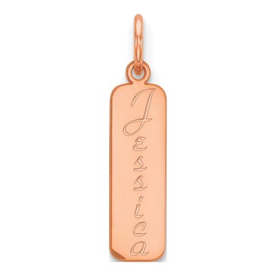 14K Rose Gold Personalized Name Bar Charm