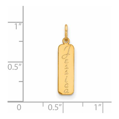 14K Yellow Gold Personalized Name Bar Charm – view 2