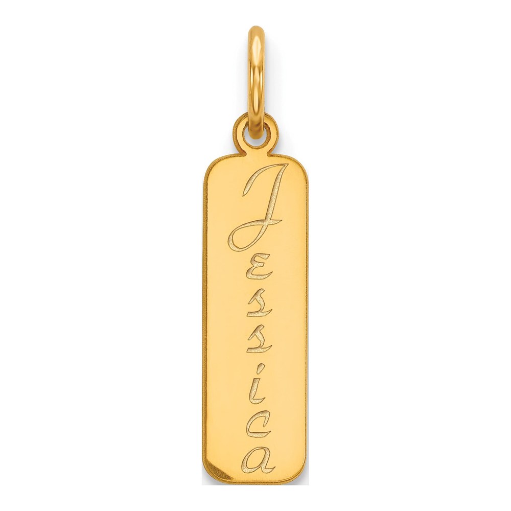 14K Yellow Gold Personalized Name Bar Charm