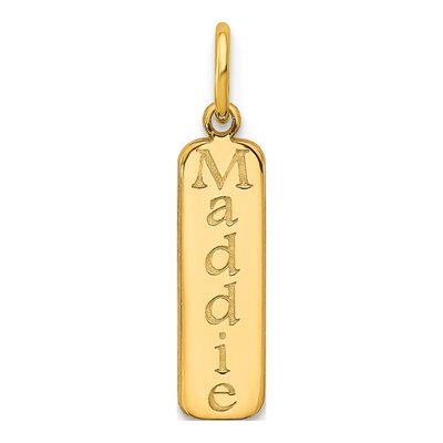 Gold-Plated Sterling Silver Personalized Name Bar Charm