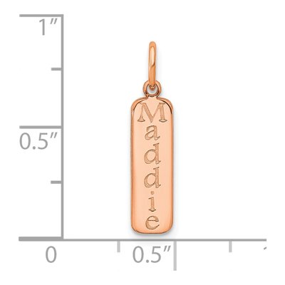 14K Rose Gold Personalized Name Bar Charm – view 3