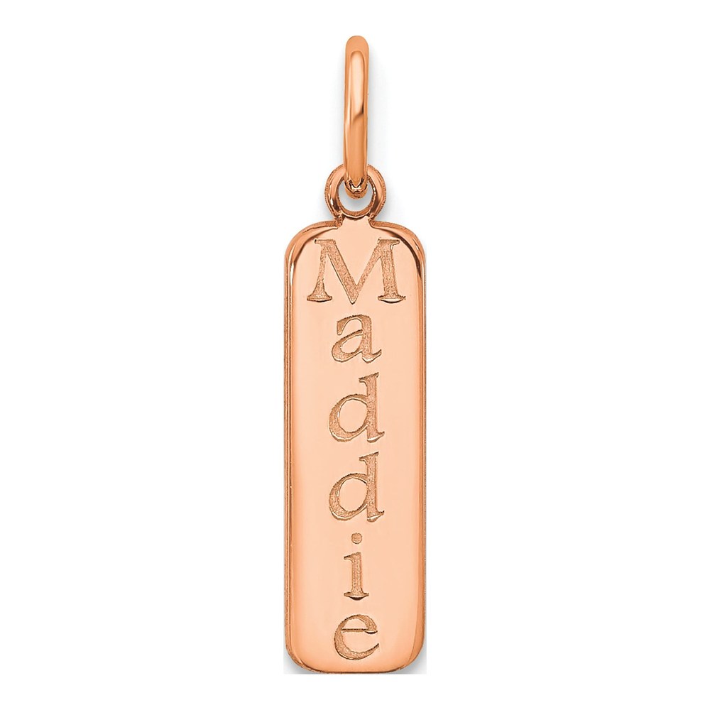 14K Rose Gold Personalized Name Bar Charm