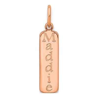 Rose Gold-Plated Sterling Silver Personalized Name Bar Charm