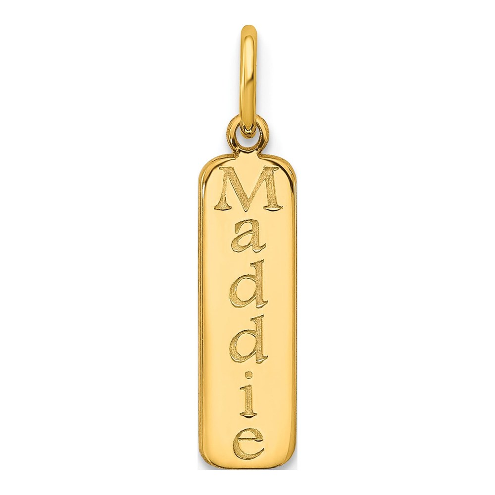 14K Yellow Gold Personalized Name Bar Charm