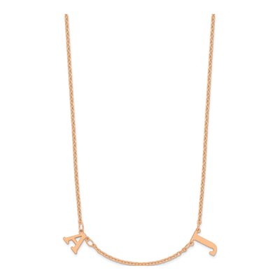 14K Rose Gold Two Initials Necklace – view 2
