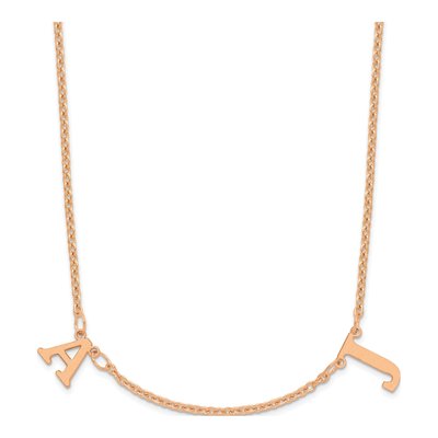 14K Rose Gold Two Initials Necklace