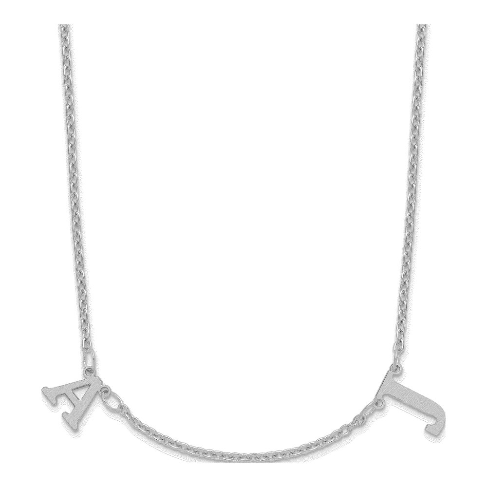 14K White Gold Initials Necklace