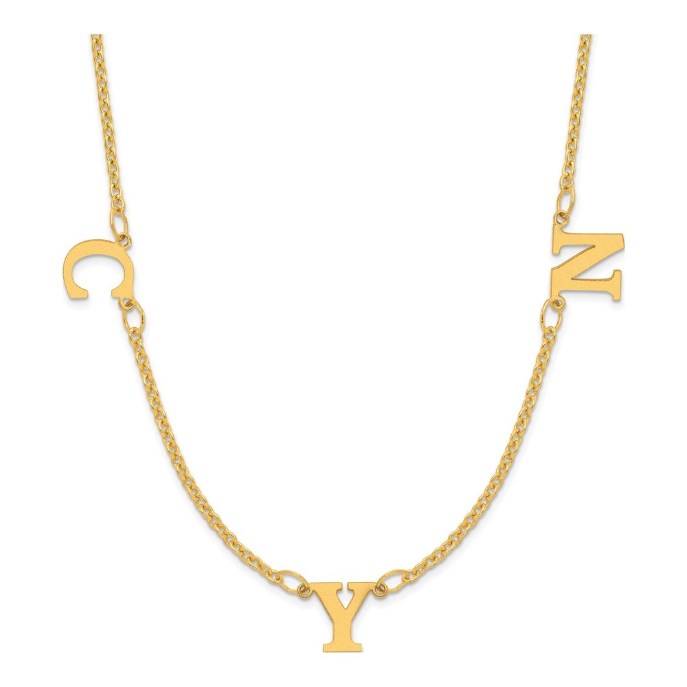 Gold-Plated Sterling Silver Personalized 3-Initial Necklace