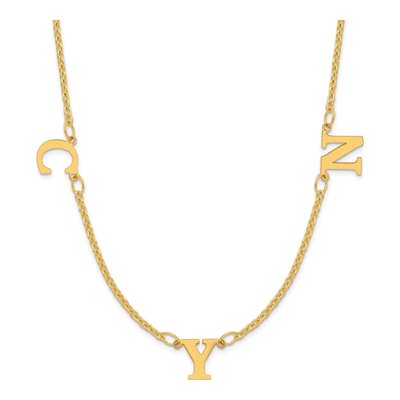 Gold-Plated Sterling Silver Personalized 3-Initial Necklace