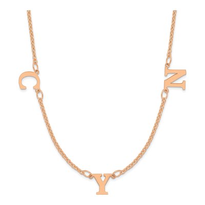 14K Rose Gold 3-Initials Necklace