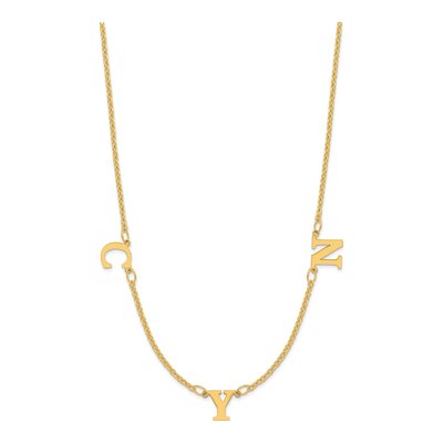 14K Yellow Gold Personalized 3-Initials Necklace – view 2