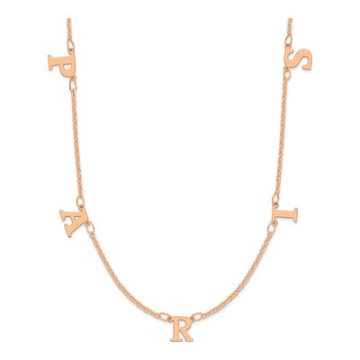 14K Rose Gold Initials Necklace
