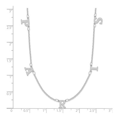 14K White Gold Personalized Initial Necklace – view 4