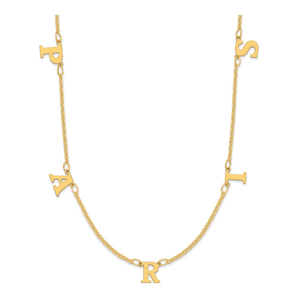 14K Yellow Gold Personalized Initials Necklace