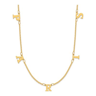 14K Yellow Gold Personalized Initials Necklace