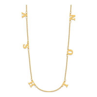Gold-Plated Sterling Silver Personalized Initial Necklace
