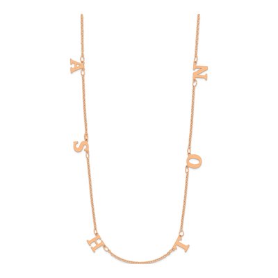 14K Rose Gold Personalized Initials Necklace – view 2