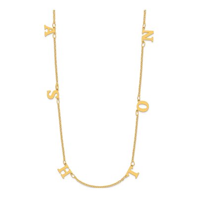 14K Yellow Gold Initial Necklace