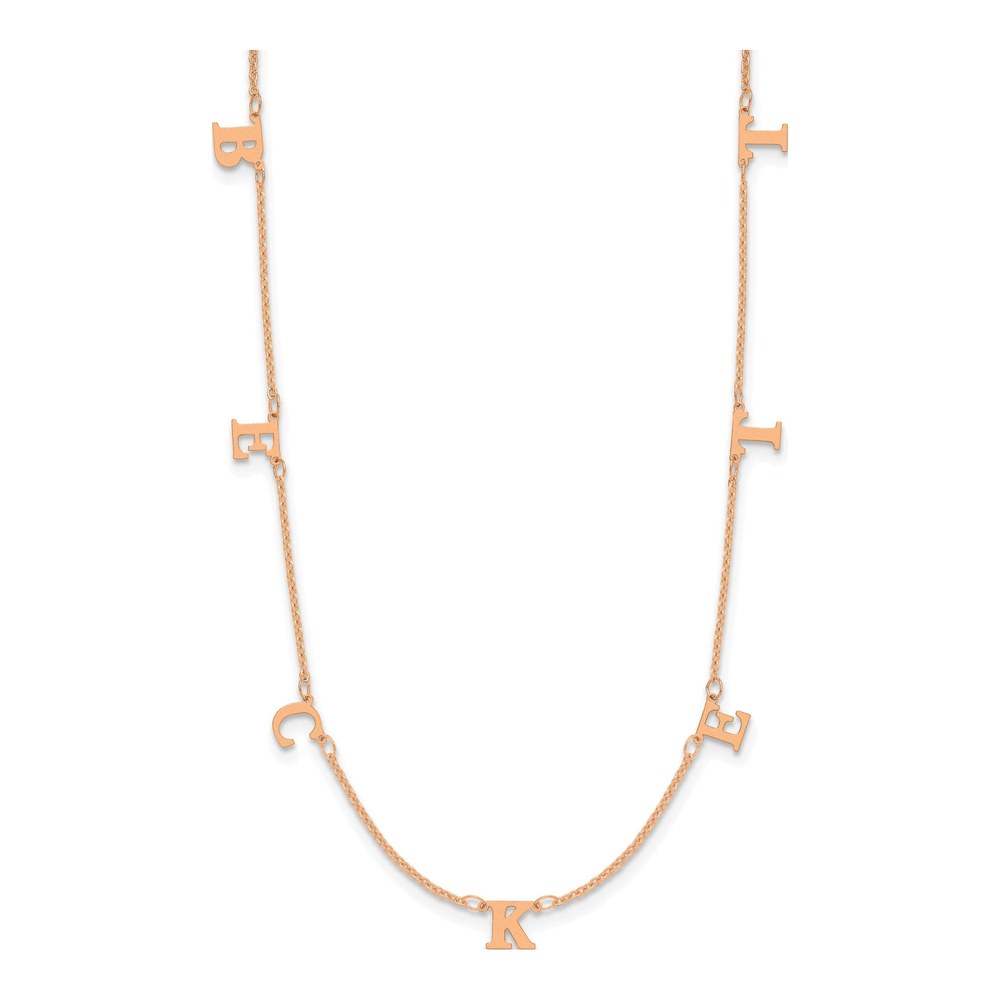 14K Rose Gold Initial Necklace