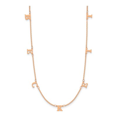 14K Rose Gold Initial Necklace