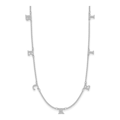 14K White Gold Personalized Initials Necklace