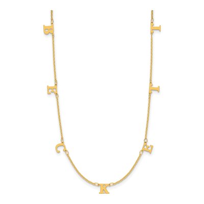 14K Yellow Gold Personalized Initials Necklace