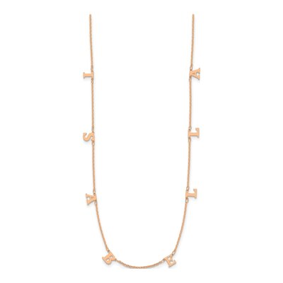 14K Rose Gold Personalized Initials Necklace – view 2