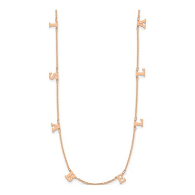 14K Rose Gold Personalized Initials Necklace