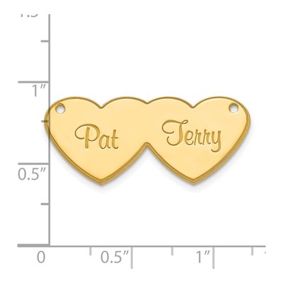 Gold-Plated Sterling Silver Personalized Double Heart Nameplate Pendant – view 3