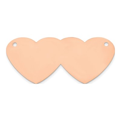 14K Rose Gold Personalized Double Heart Name Plate Pendant – view 4