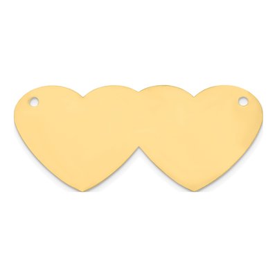 14K Yellow Gold Personalized Double Heart Name Plate Pendant – view 4