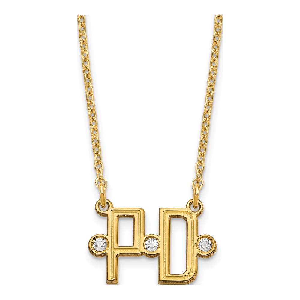 Gold-Plated Sterling Silver Diamond Personalized 2-Initial Necklace