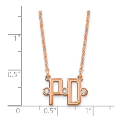 Rose Gold-Plated Sterling Silver Diamond 2-Initial Necklace – view 2