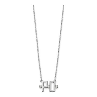 Sterling Silver Diamond 2-Initial Necklace – view 2
