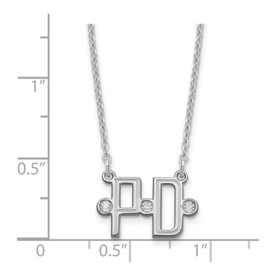 Sterling Silver Diamond 2-Initial Necklace – view 3