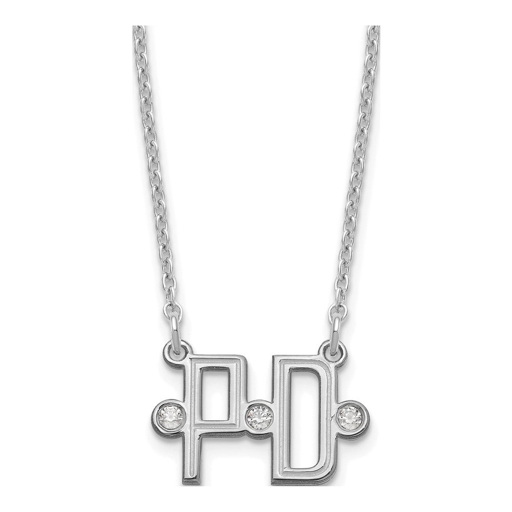 Sterling Silver Diamond 2-Initial Necklace